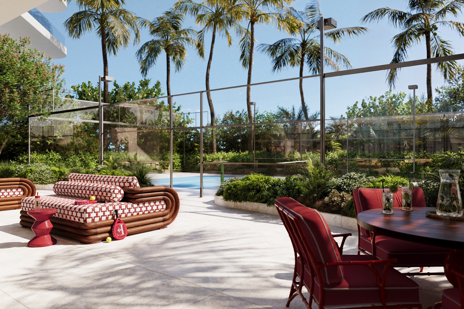 Multifunctional padel court at Faena Residences Miami.